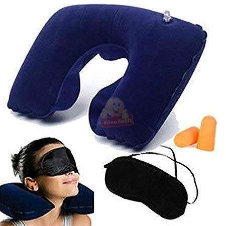 3 in 1 Travel Set - Neck Pillow, Eye Mask and Ear Plugs, perfect for travel or rest - START R1 ONLY