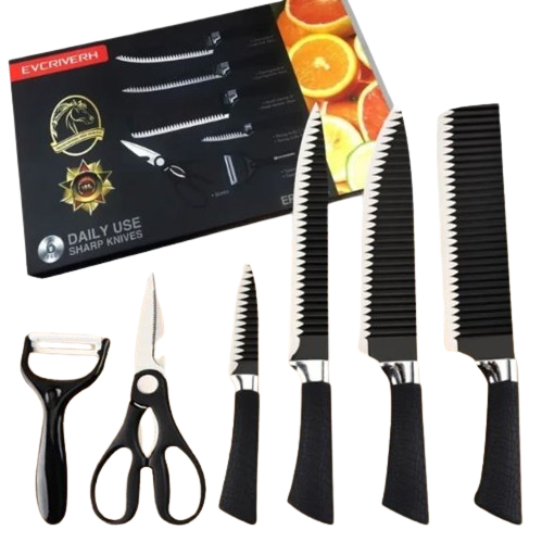 6 Piece Carbon Stainless Steel Knife Set