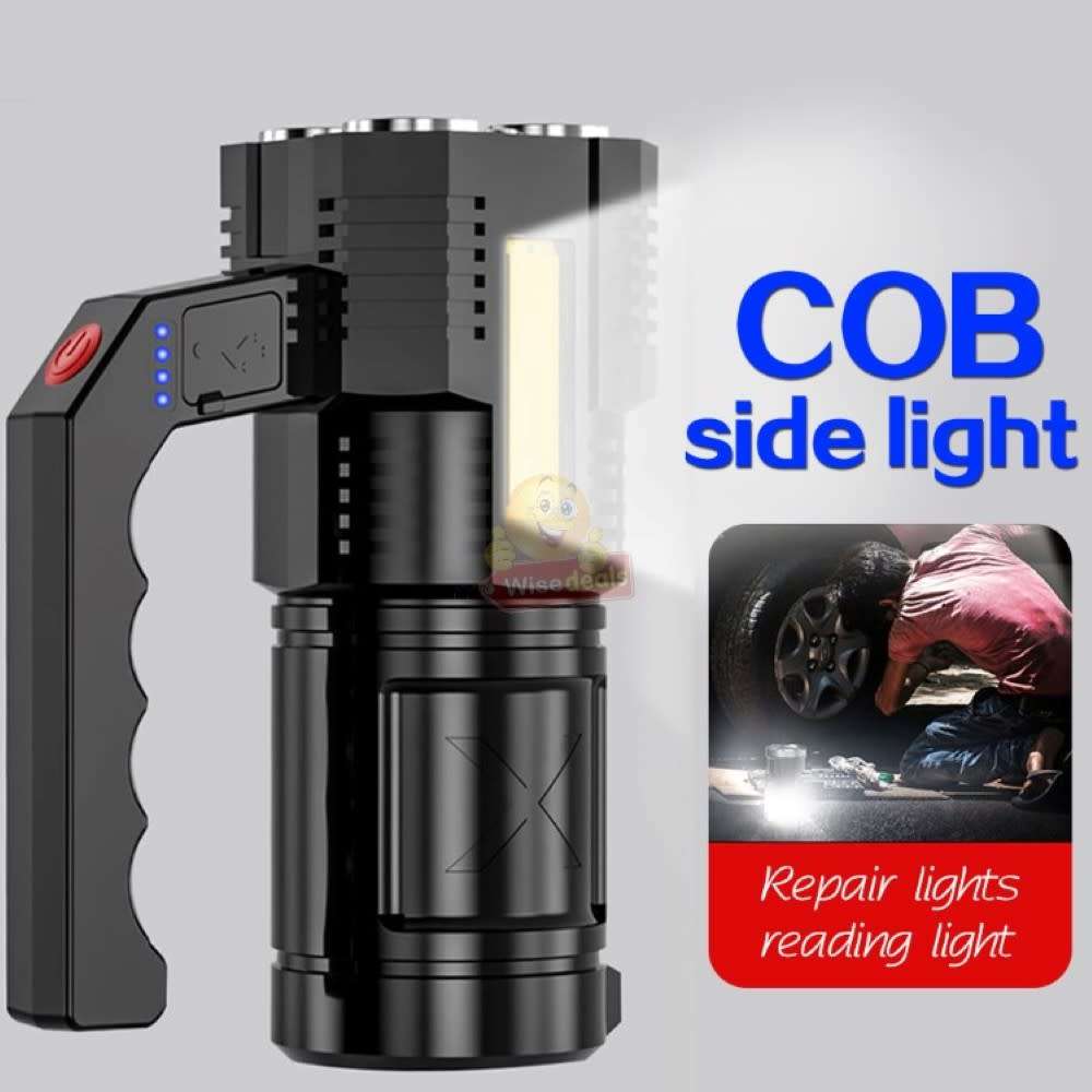 Super Far Distance COB LED Search and Flash Light, USB Interface, Mobile Power Bank