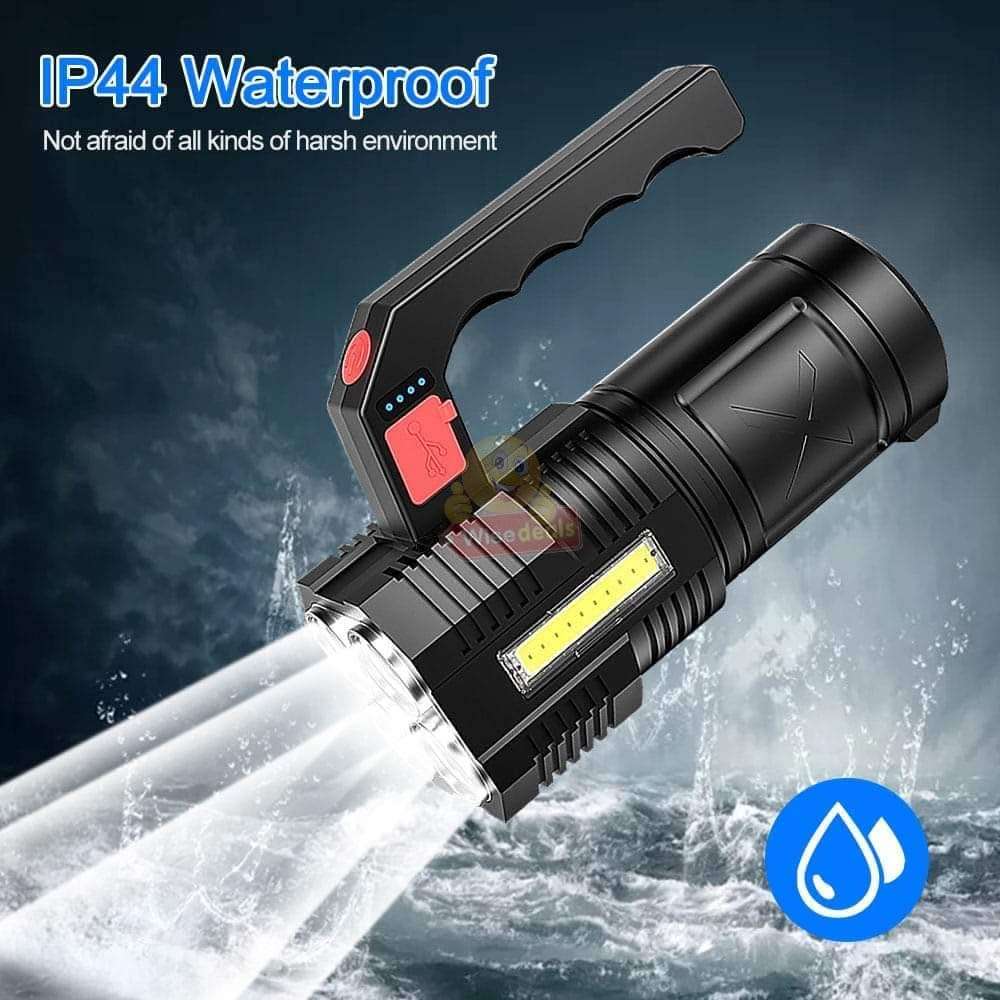 Super Far Distance COB LED Search and Flash Light, USB Interface, Mobile Power Bank