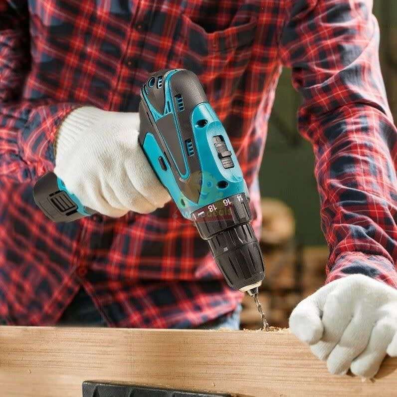 Cordless Rechargeable Drill Kit Set with 2 X 18V Lithium Batteries and Accessories