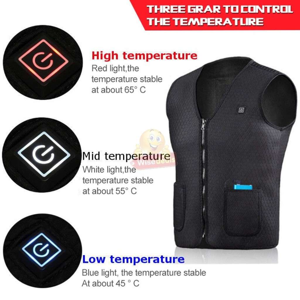 Unisex Electric USB Heated Vest, Temperature Control, High Quality, ONLY LARGE - START R1 ONLY