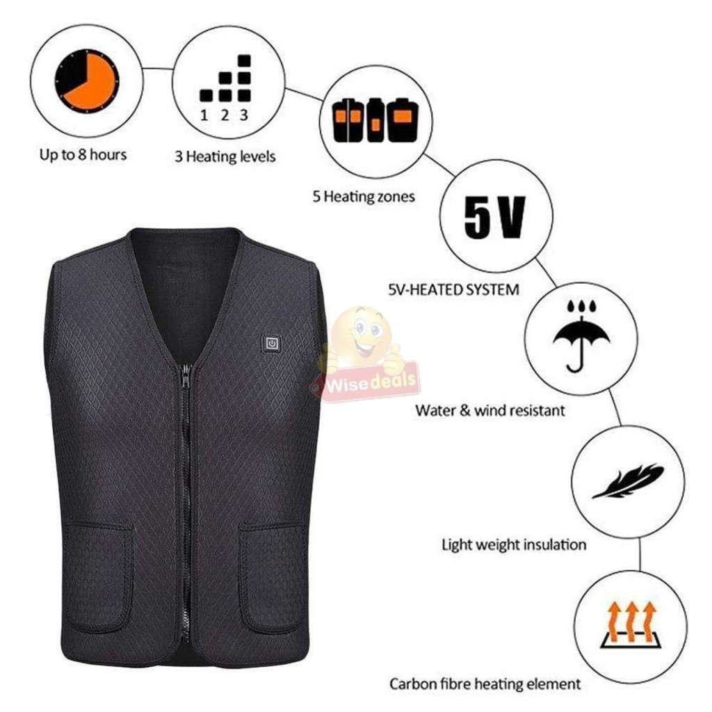Unisex Electric USB Heated Vest, Temperature Control, High Quality, ONLY LARGE - START R1 ONLY
