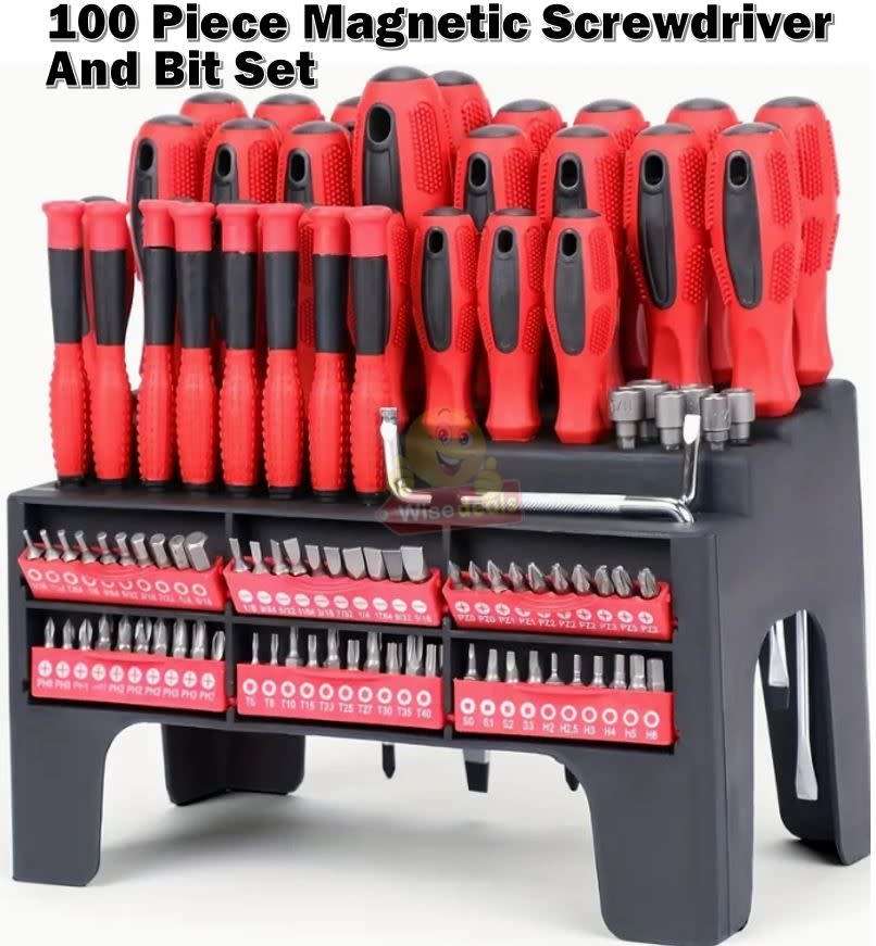 100 Piece Screwdriver and Bit Tool Kit  Everything you need in One Kit - START R1 ONLY