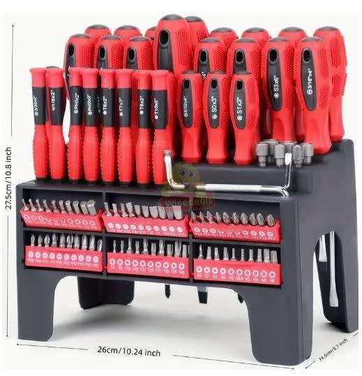 100 Piece Screwdriver and Bit Tool Kit  Everything you need in One Kit - START R1 ONLY