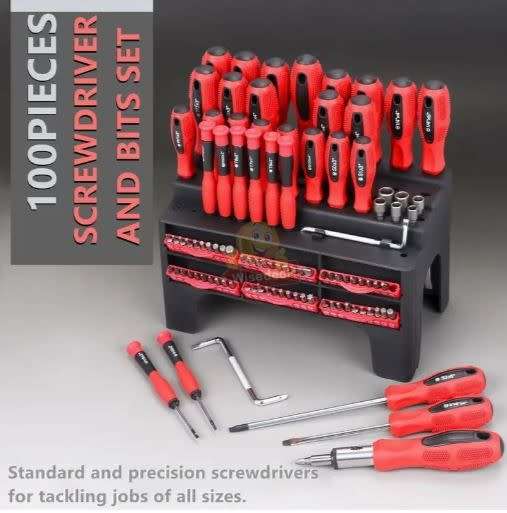 100 Piece Screwdriver and Bit Tool Kit  Everything you need in One Kit - START R1 ONLY