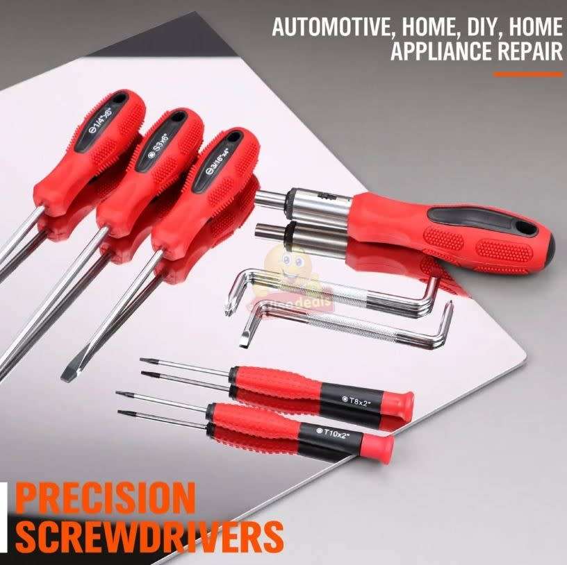 100 Piece Screwdriver and Bit Tool Kit  Everything you need in One Kit - START R1 ONLY