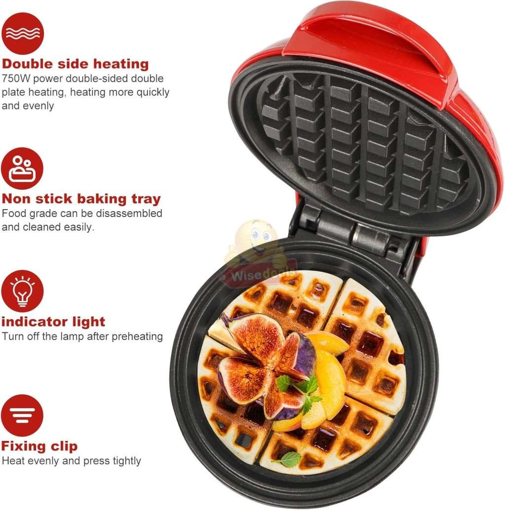 Waffle Maker for Waffles, Paninis, Cake and even Biscuit Pizzas, Non-Stick Surface
