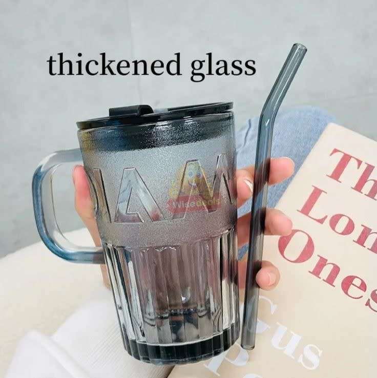 Durable and Thick Glass Cup with Glass Straw, Suitable for Cold and Hot Drinks - START R1 ONLY