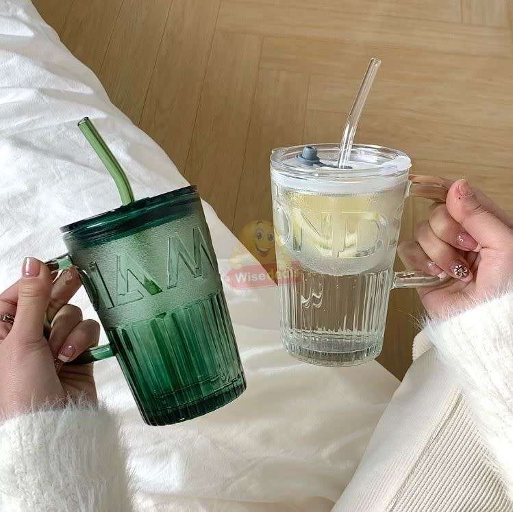 Durable and Thick Glass Cup with Glass Straw, Suitable for Cold and Hot Drinks - START R1 ONLY