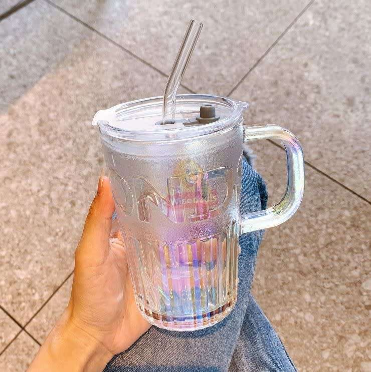 Durable and Thick Glass Cup with Glass Straw, Suitable for Cold and Hot Drinks - START R1 ONLY