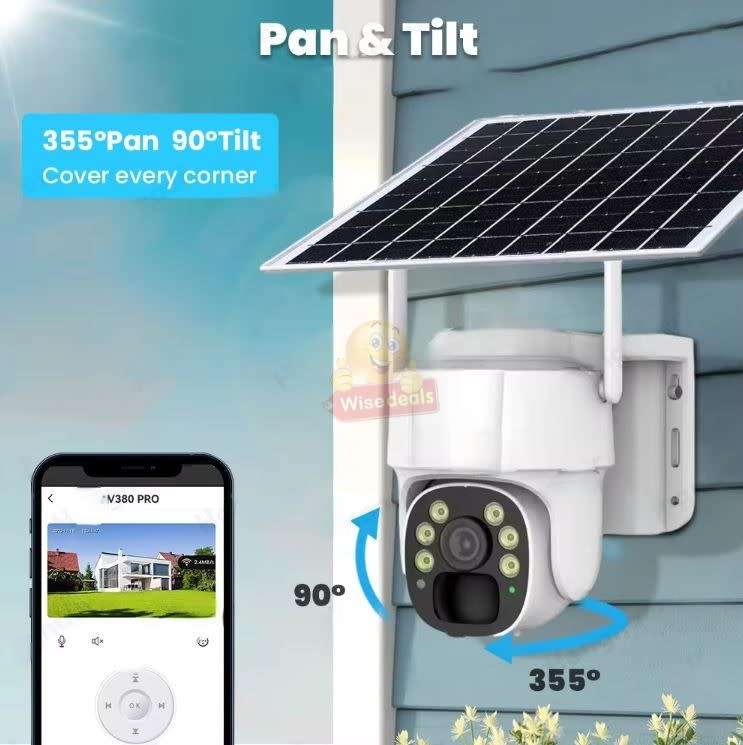 Waterproof IP WIFI Solar Camera with V380 PRO App