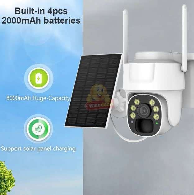 Waterproof IP WIFI Solar Camera with V380 PRO App