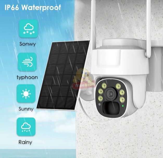 Waterproof IP WIFI Solar Camera with V380 PRO App