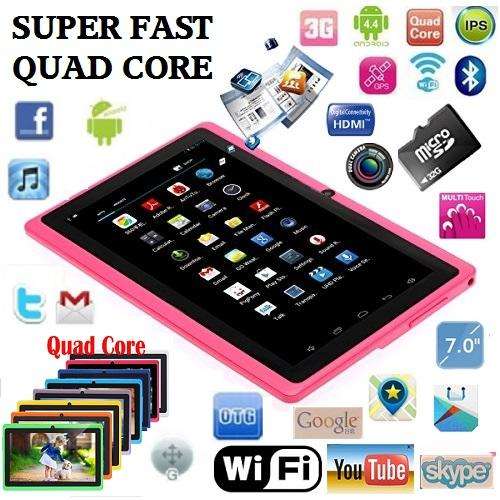 7" Quad Core Android 4.4. Tablet, Dual Cameras, Full HD, Wi-Fi, Bluetooth, 8GB, Touch Screen