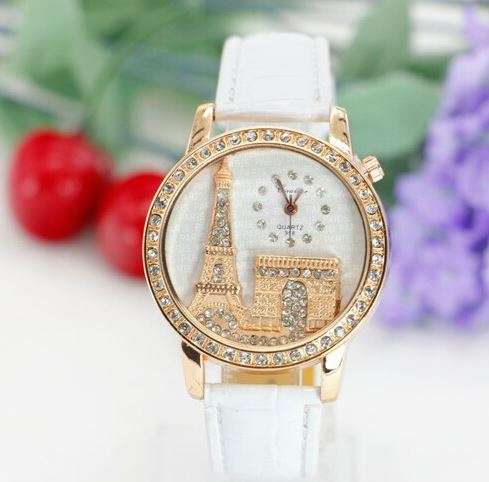 Luxury Paris Eiffel Tower Rhinestone Ladies Wrist Watch by Relogio Feminino