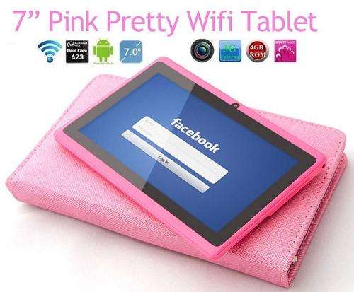 7" Pink Dual Core Android Tablet PC, Dual Cameras, Full HD, Wi-Fi, Bluetooth, INCL. PINK COVER CASE