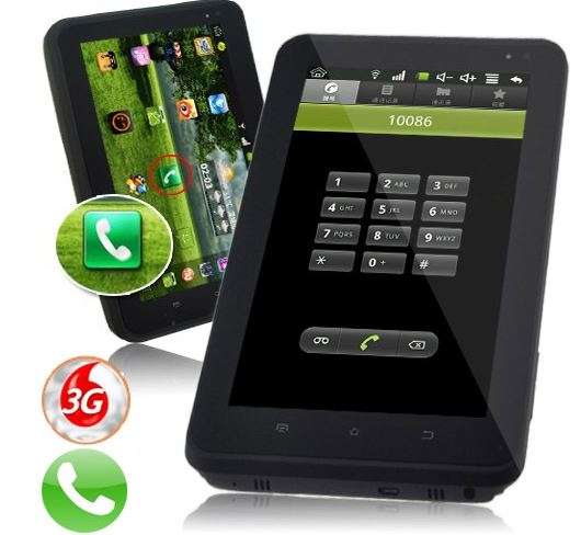 7" Android Smartphone Tablet, Wi-Fi, 3G, Dual Sim Cards, Dual Cameras, Touch Screen, GPS, - Black
