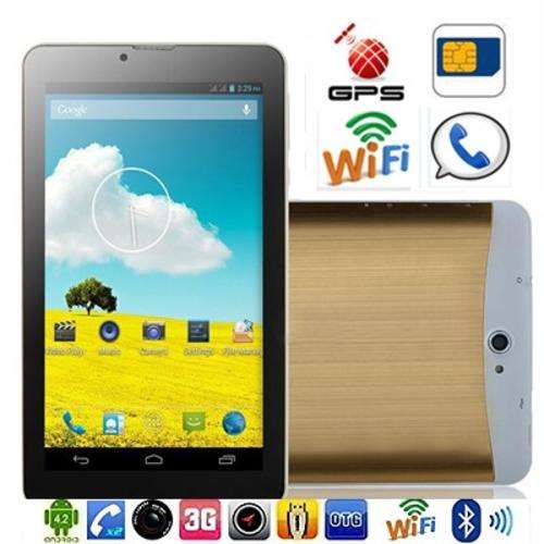 7" 3G Android Tablet Smartphone, Dual SIM Cards, Dual Cameras, GPS, Full HD, Wi-Fi, Bluetooth - Gold