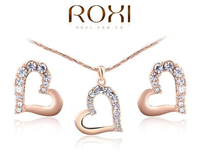 Elegant Crystal Heart Juwellery Set by ROXI
