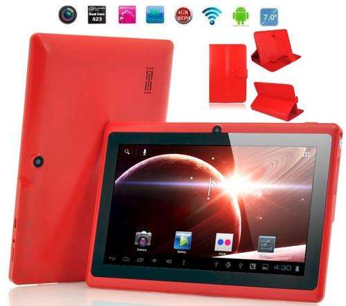 7" Red Dual Core Android Tablet PC, Dual Cameras, Wi-Fi, Bluetooth INCLUDING COVER CASE