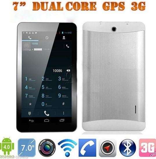 7" 3G Android Tablet Smartphone, Dual SIM Cards, Dual Cameras, GPS, Wi-Fi, Bluetooth - Silver