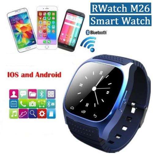 M26 RWatch Bluetooth Smartwatch for IOS and Android with Pedometer, Anti-Theft Alarm and Tracker