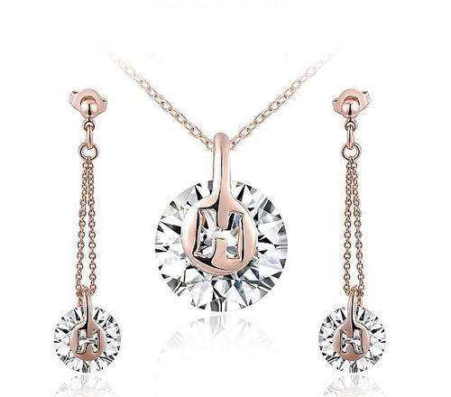 Elegant 18K Three Times Gold Plated Juwellery Set with AAA Cubic Zirconia Stones