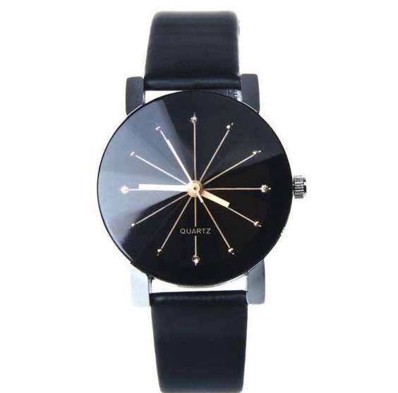 Elegant Black Ladies Quartz Wrist Watch With Swarovski Crystals by Relogio Feminino