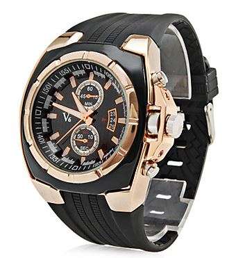 Luxury V6 Military Quartz Mens Watch With Silicone Strap