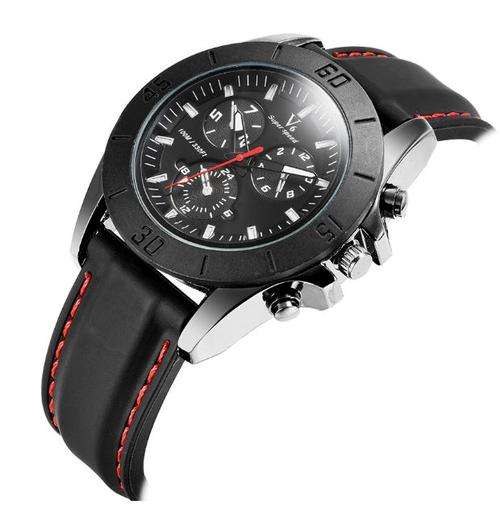 Luxury V6 Super Speed Wrist Watch With Silicone Strap in Black and White