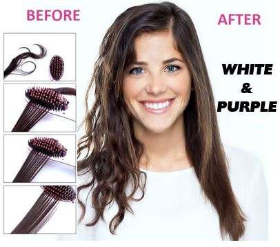 Professional Electric Hair Straightener Brush White & Purple