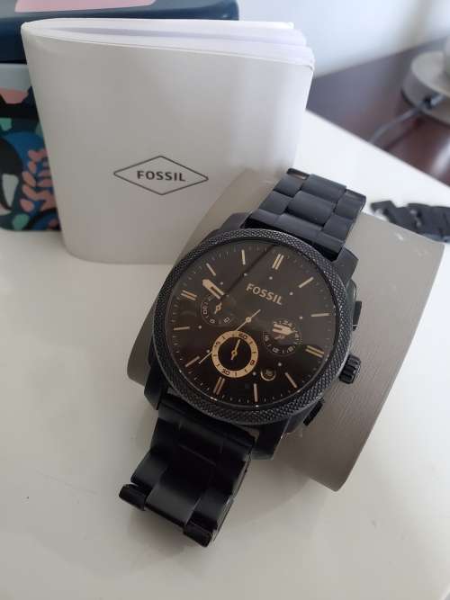 FOSSIL BLACK CARBON CHRONOGRAPH MENS WATCH