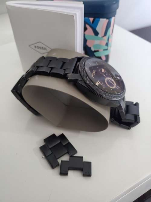 FOSSIL BLACK CARBON CHRONOGRAPH MENS WATCH