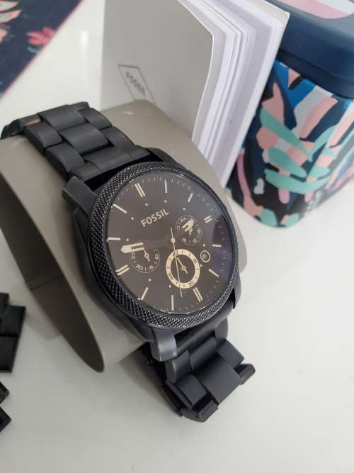 FOSSIL BLACK CARBON CHRONOGRAPH MENS WATCH