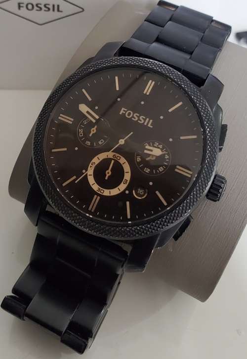 FOSSIL BLACK CARBON CHRONOGRAPH MENS WATCH