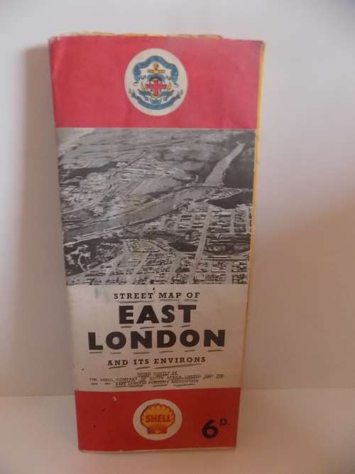 Vintage SHELL Fold Up Street Map of East London 1955 Bilingual