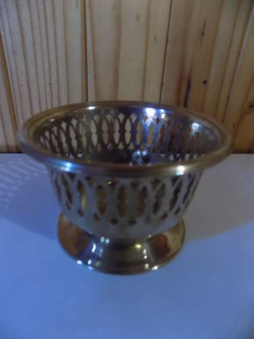 Decorative Small EPNS Holder - Stamped