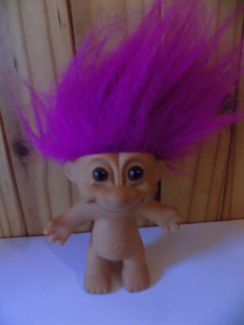 Russ Hard Plastic Troll with Purple Hair