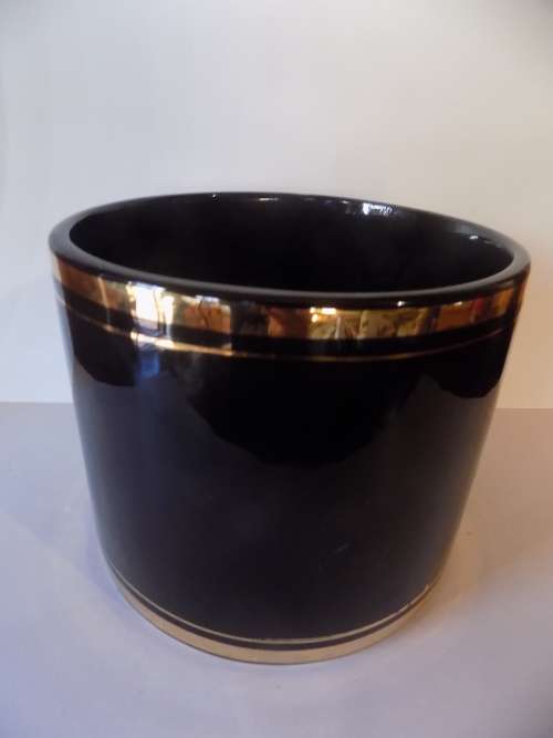 Vintage Stylish Black with Gold Stripes Bowl