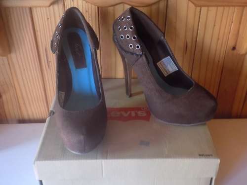 Ladies LEVI'S Chocolate Piper High Heels UK 4 USA 6