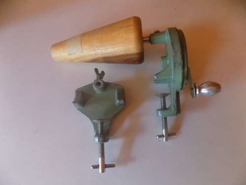 Vintage Wool Turning Metal Clamp Apparatus plus Extra Clamp