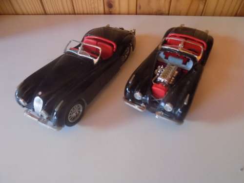 Two Burango Jagaur XK120 Die Casts Scale 1/24 -Made Italy - Both Missing Parts