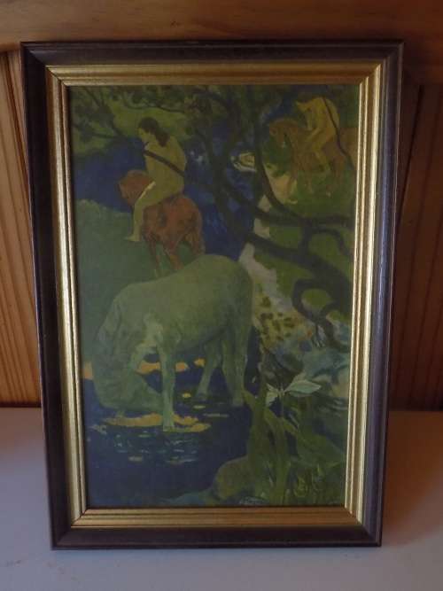 Vintage Reproduction of Famous Art Work in Old Wooden Frame