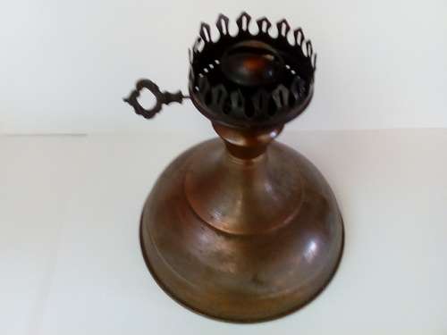 Old Copperware Wicker Burning Lamp - Stamped 'Kadaan Wheatland'