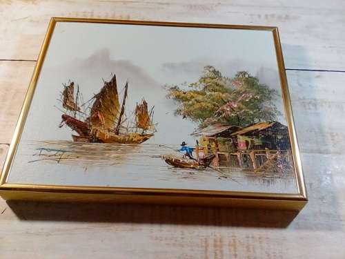Newly Framed Oriental Scene Painting - 26cm x 21cm