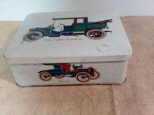 Old Edward Sharp Oldsmobile Theme Tin