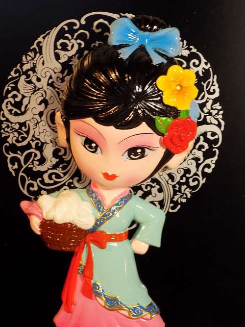 Impressive Glazed Chinese Drama Character Mounted on Standing or Wall Hanging Board