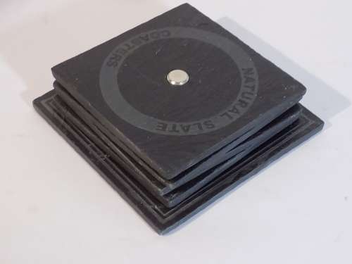 Natural Slate Coasters on a Stand