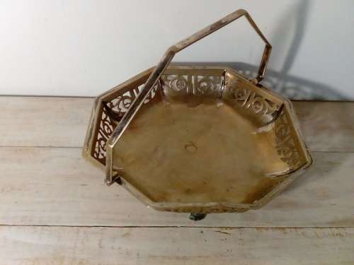 Solid Vintage EPNS Snacks Tray with Handle & Feet